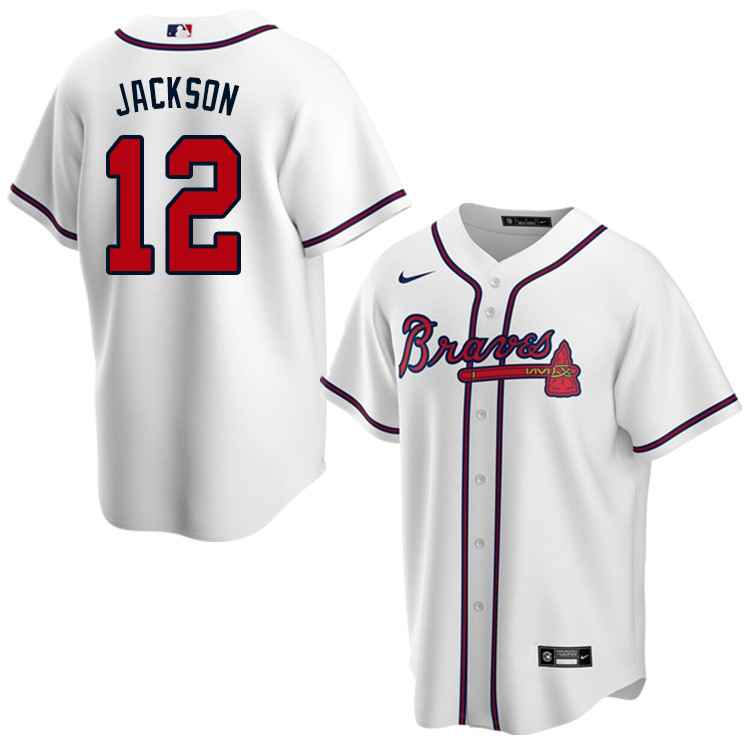 Nike Men #12 Alex Jackson Atlanta Braves Baseball Jerseys Sale-White